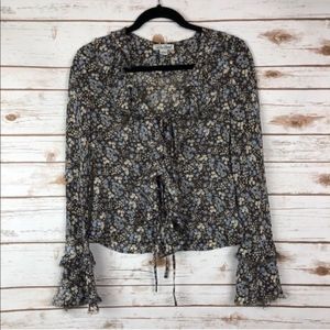 Lucky Brand Tie Up Blouse NWOT